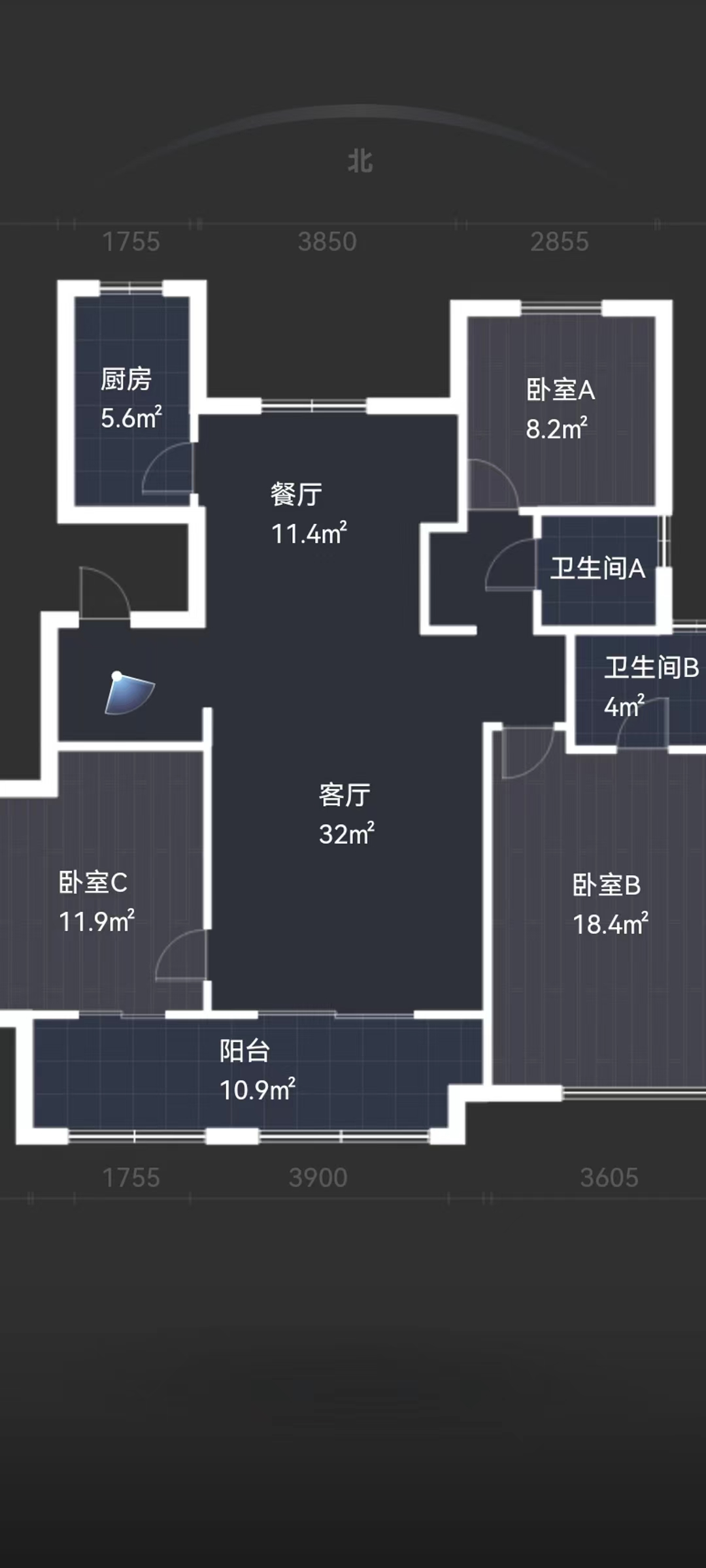 中南万科大都会 3室2厅2卫 131m²