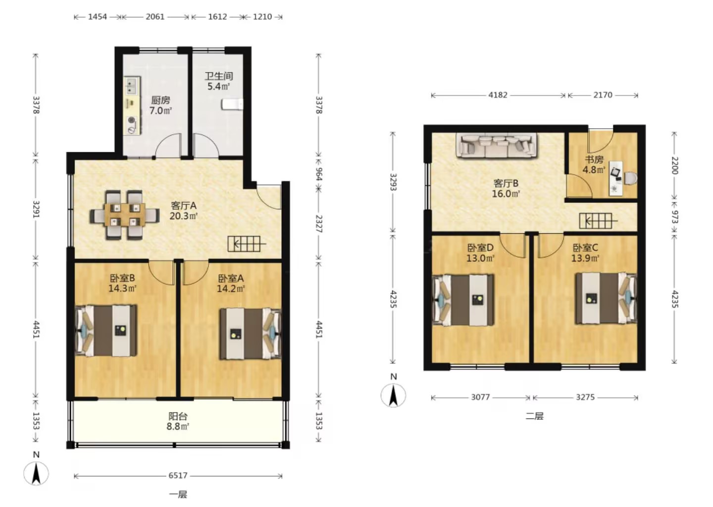 虹桥西村 4室2厅2卫 80.98m&sup2;