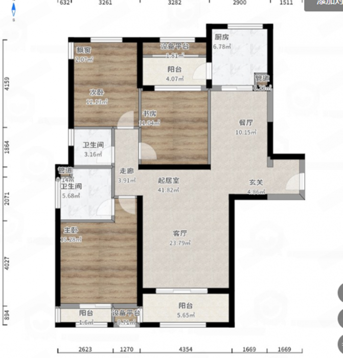 景瑞望府 3室2厅2卫 123.00m&sup2;