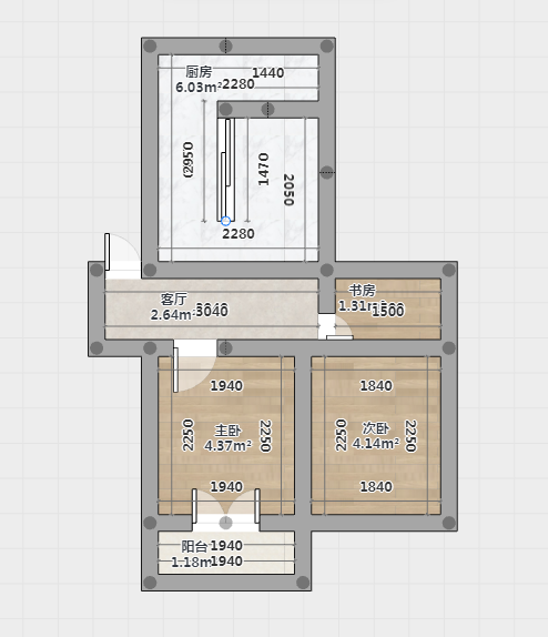 新桥北村 2室1厅1卫 79m&sup2;