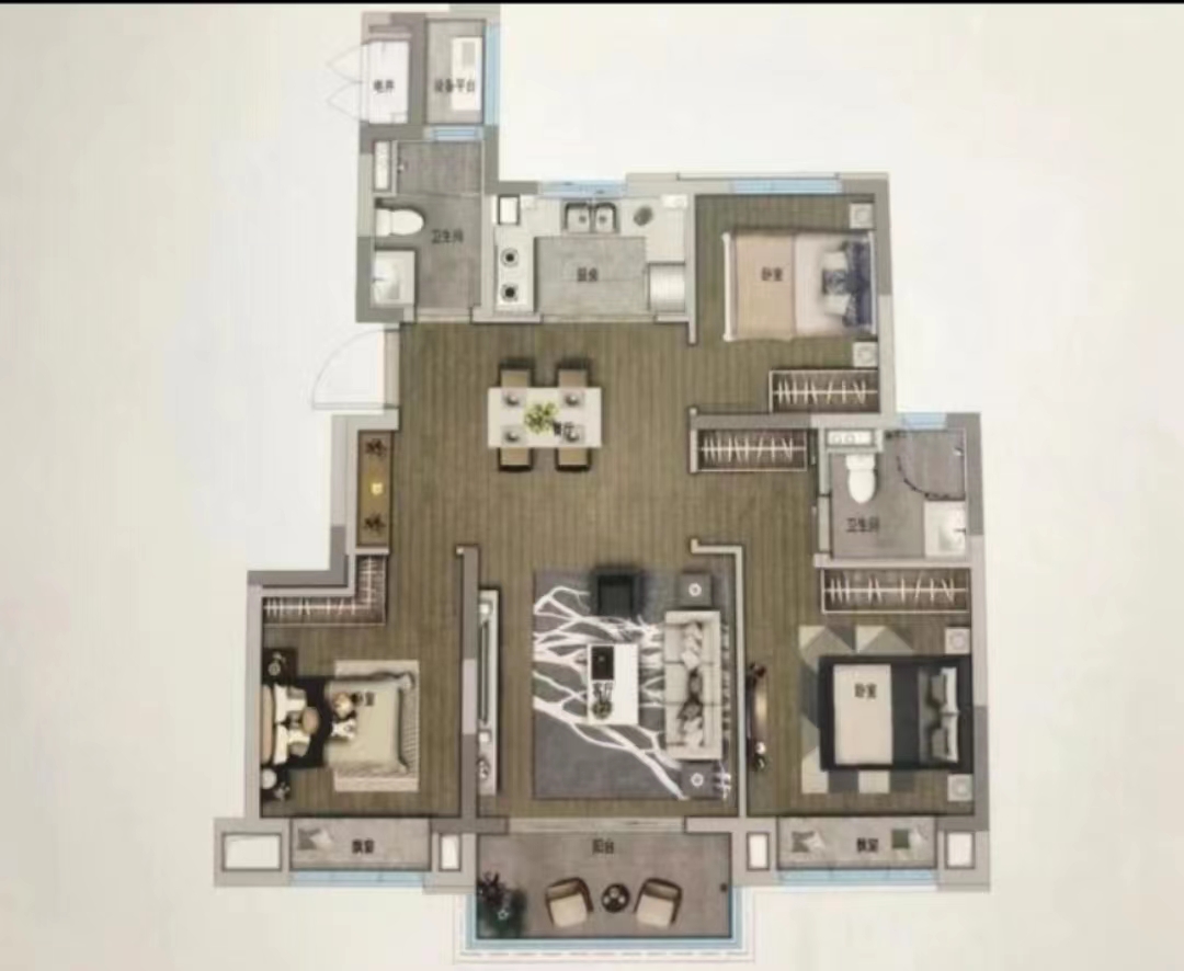 濠悦府 3室2厅1卫 96m&sup2;