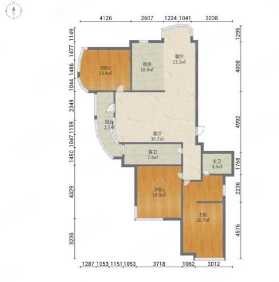 绿城玉兰公寓 3室2厅2卫 160m&sup2;