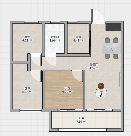春溪集 3室2厅1卫 89m&sup2;