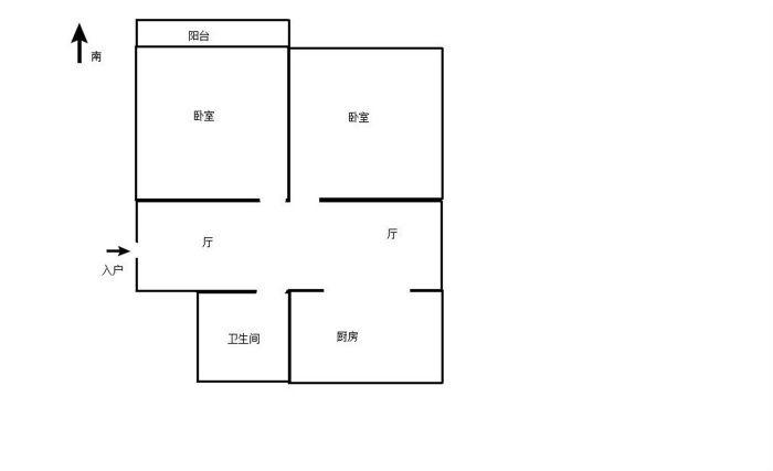 和谐汇景新苑 2室2厅1卫 89m&sup2;