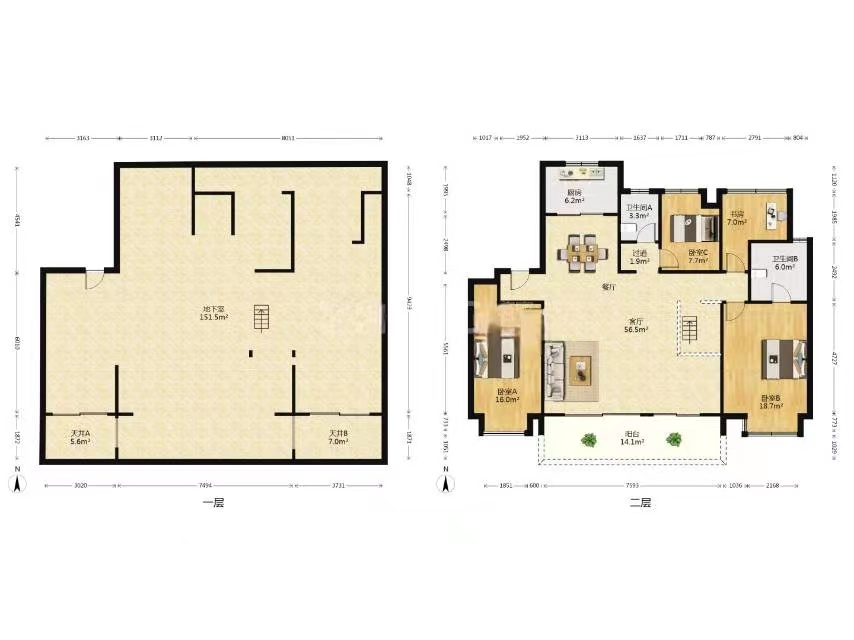 红星天铂 3室2厅2卫 134m&sup2;