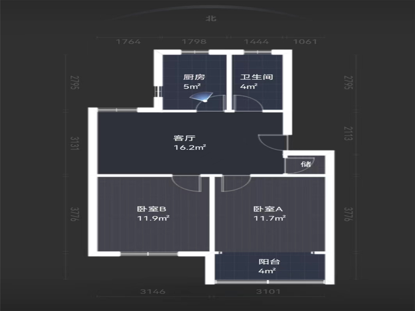 南川园新村 2室1厅1卫 67m&sup2;