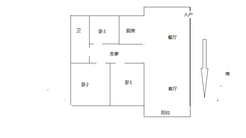 景瑞御府 3室2厅1卫 92m&sup2;