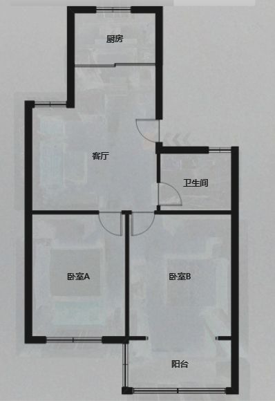 跃龙小苑 2室1厅1卫 78.5m&sup2;