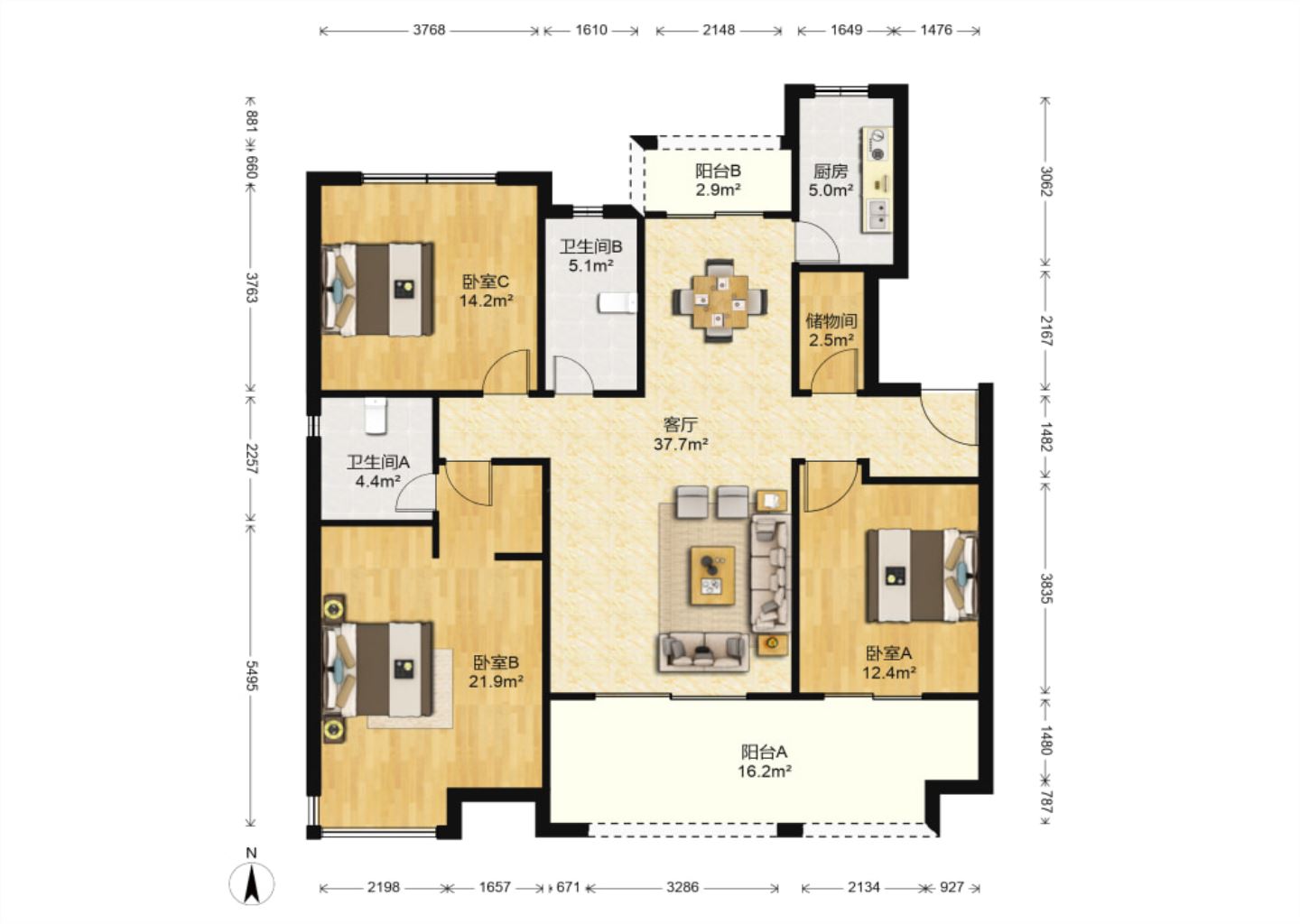 万科白鹭郡 4室2厅2卫 131m&sup2;