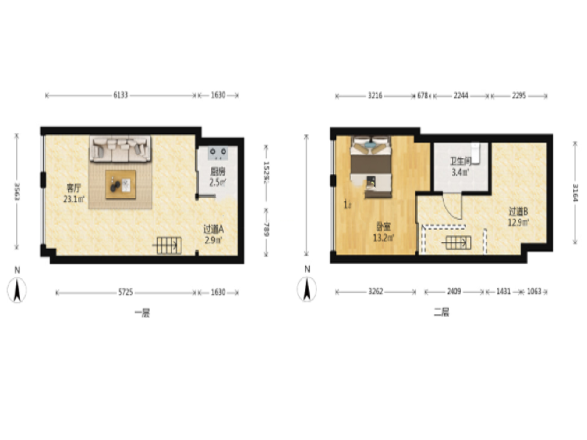 檀墅 1室1厅1卫 50.00m&sup2;