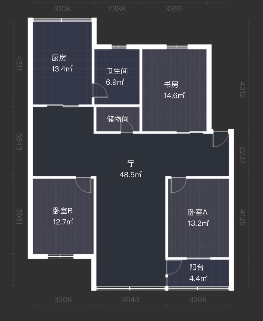 德民花苑东区 3室2厅1卫 132m&sup2;