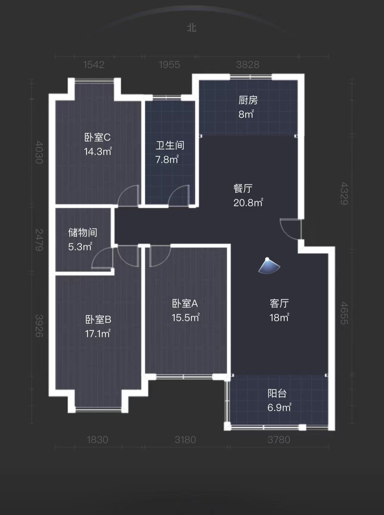 名人世家 3室2厅1卫 134.50m&sup2;