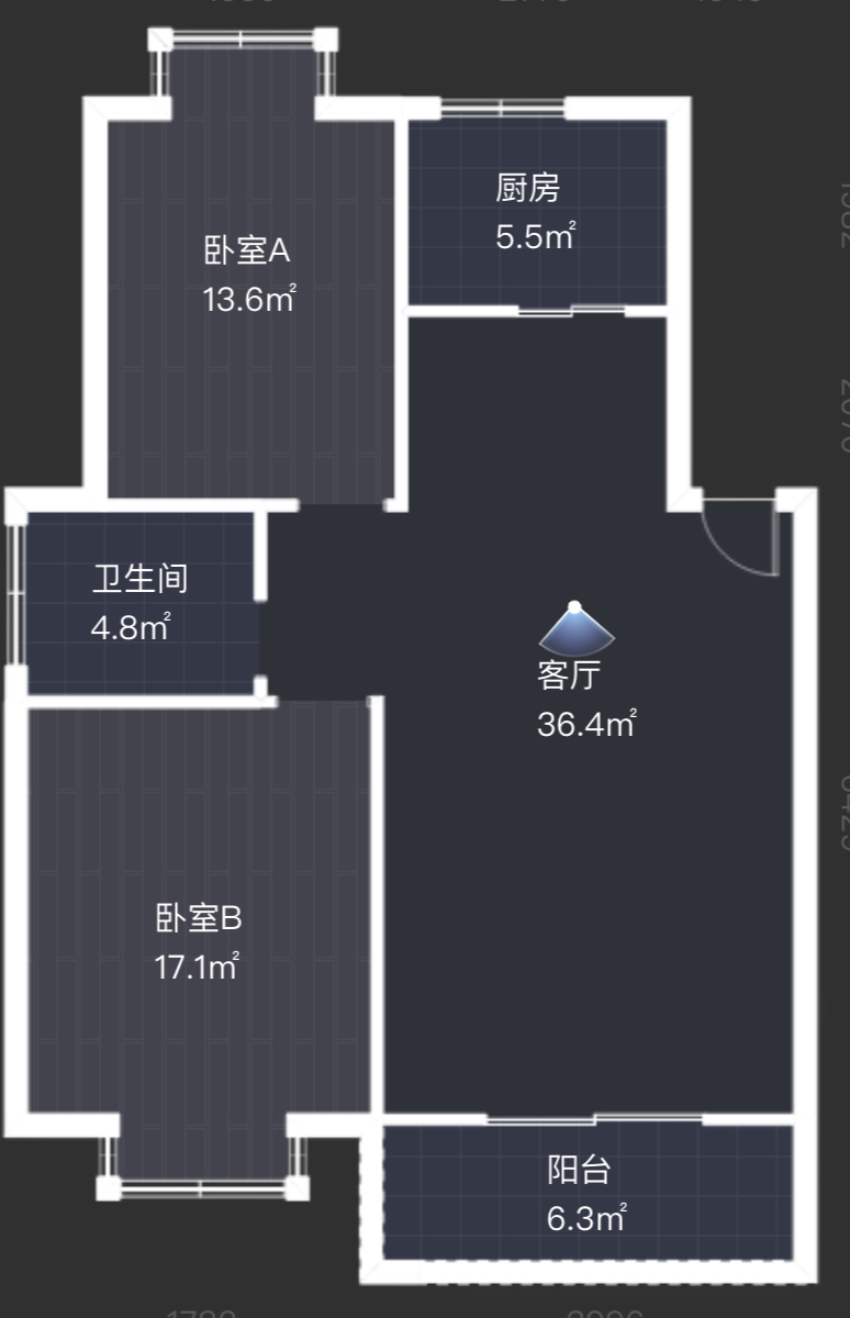 金霞东苑 2室2厅1卫 99m&sup2;