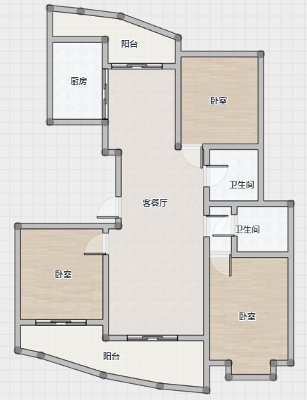 江海皇都私家花园 3室1厅1卫 150.00m&sup2;