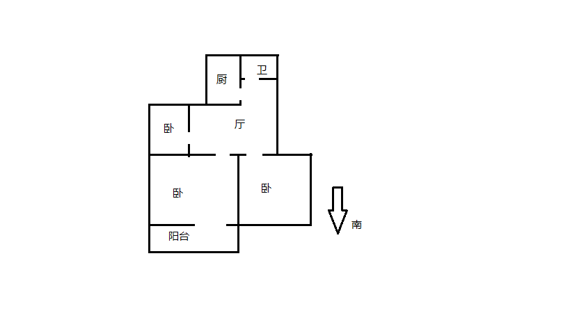 虹桥南村 3室1厅1卫 71.1m&sup2;