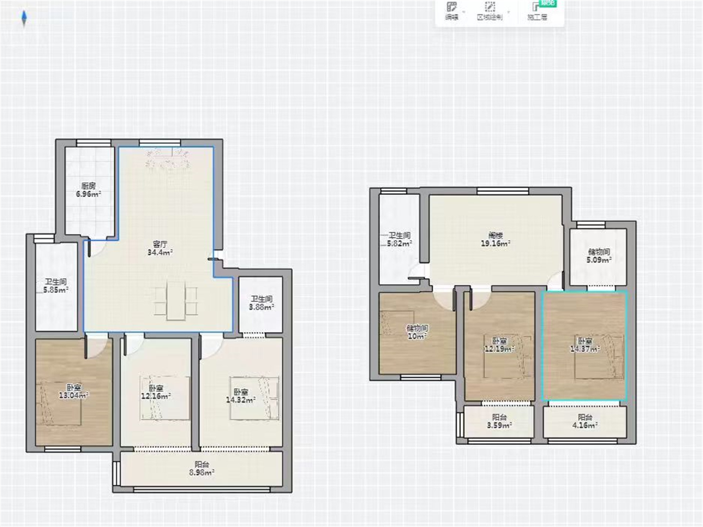 锦安花园一期 5室3厅2卫 192m&sup2;