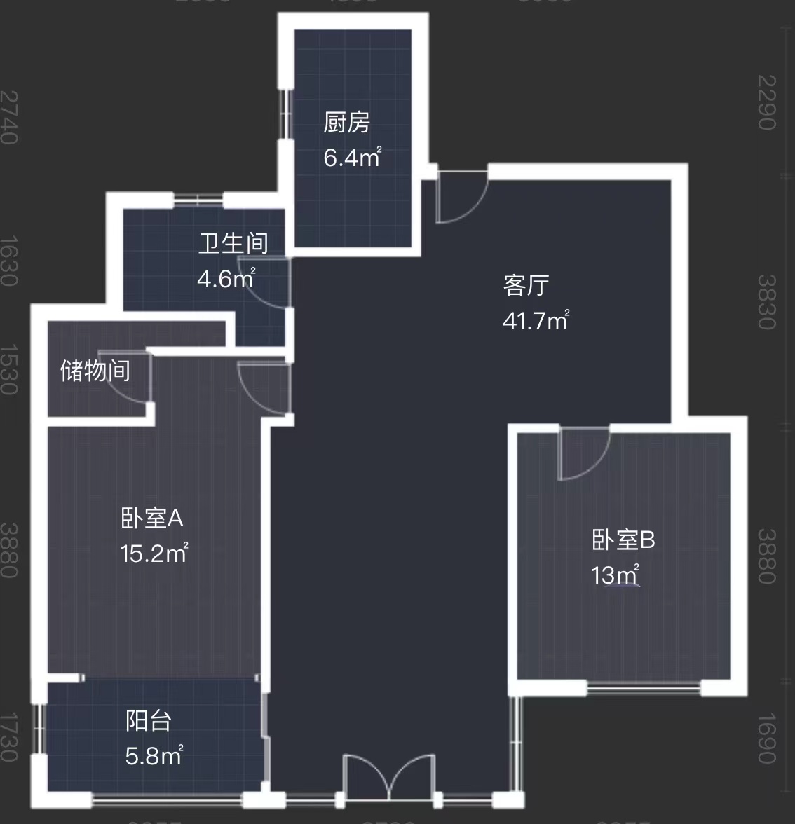 盛和花半里 2室2厅1卫 112.41m&sup2;