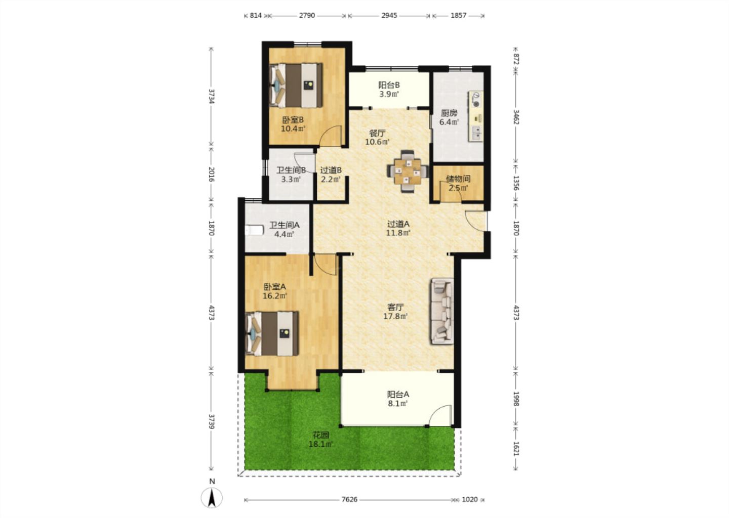 盛和永兴花苑 5室3厅3卫 152m&sup2;