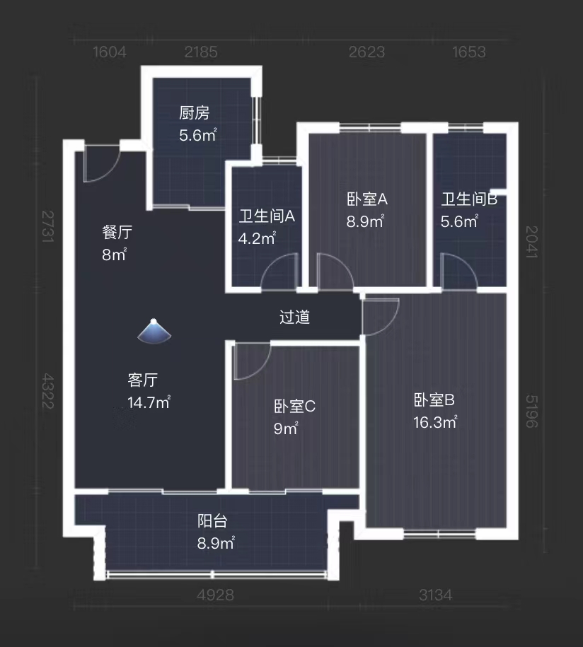 卓越华宸世纪 3室2厅2卫 101m&sup2;