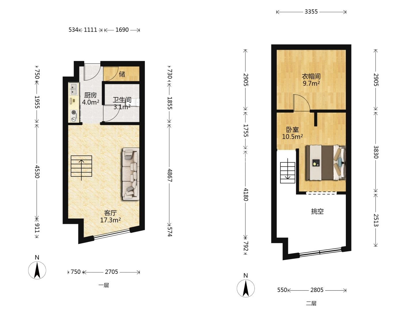 中南世纪城北区 1室1厅1卫 42.00m&sup2;