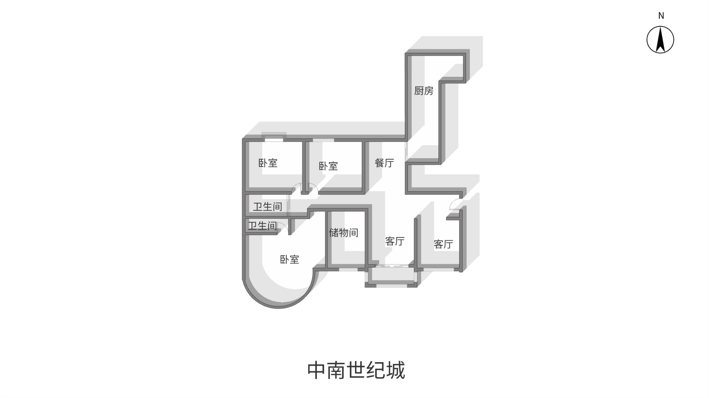 中南世纪城北区 3室2厅2卫 180m&sup2;