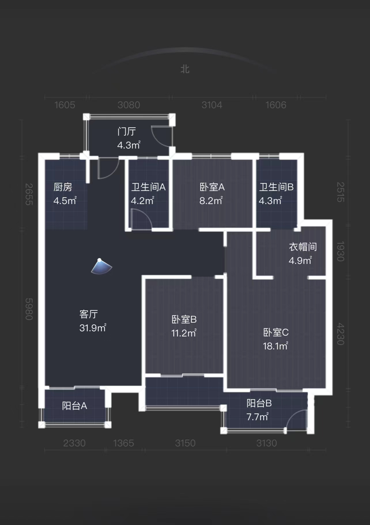 佳源都市 3室2厅1卫 98m&sup2;