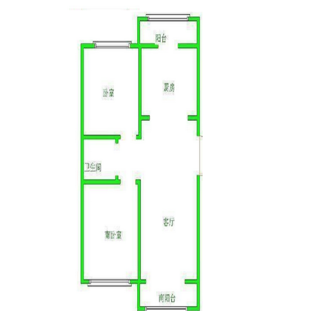 中兴花苑 2室1厅1卫 90.47m&sup2;