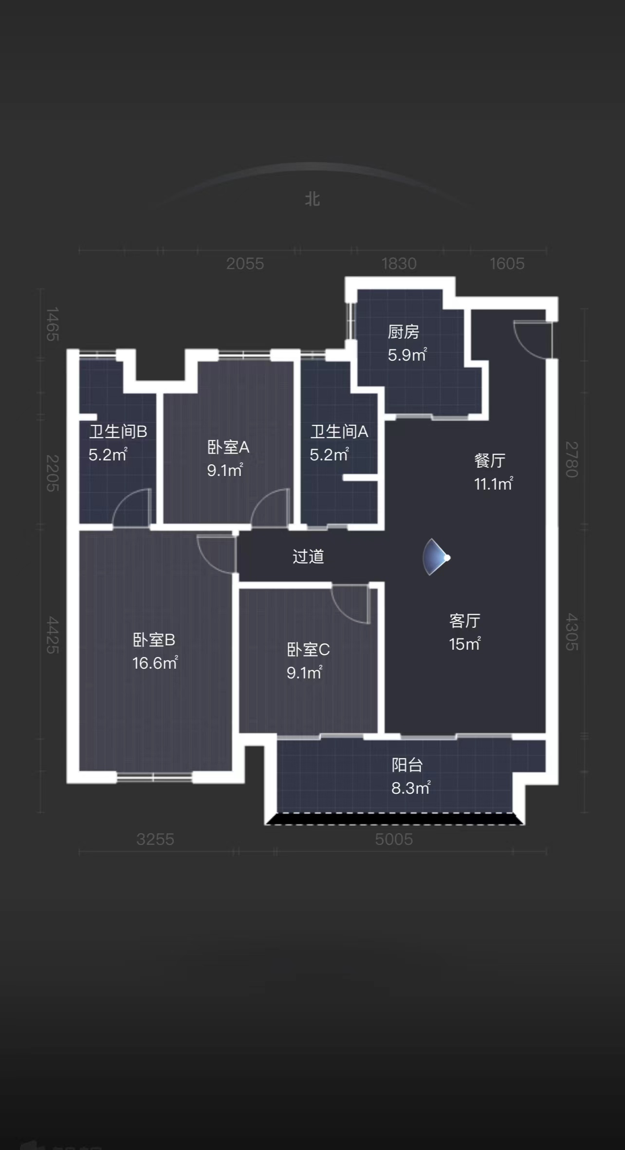 万科时代之光 3室2厅2卫 117m&sup2;