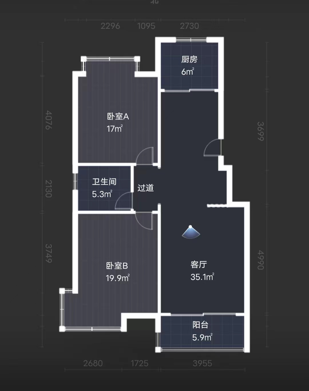 璀璨星湖 3室2厅1卫 108m&sup2;
