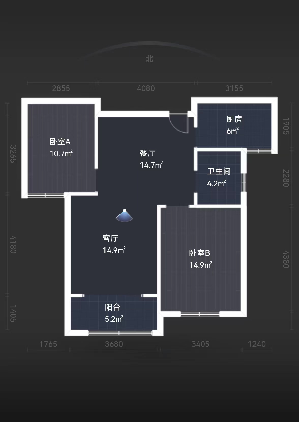 华山花苑六期 2室2厅1卫 95.21m&sup2;