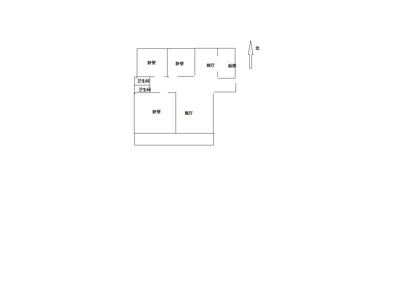 华强城 3室2厅2卫 128.39m²