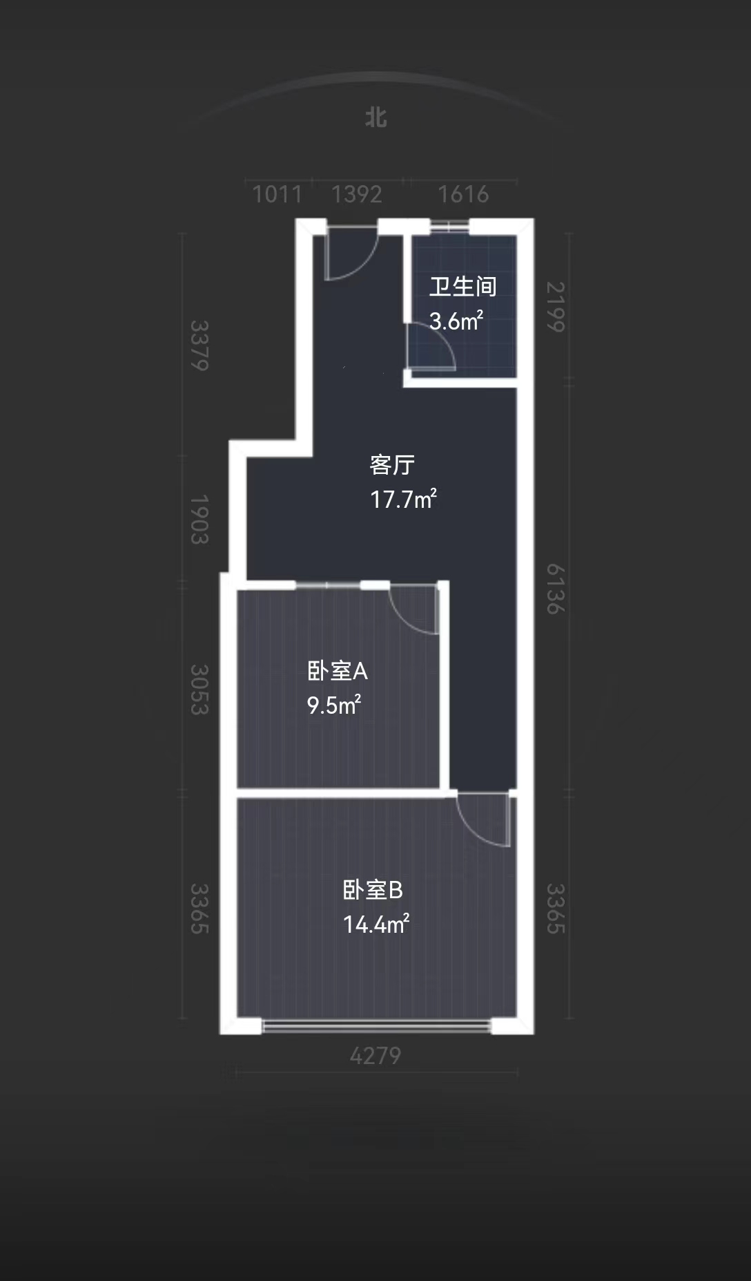 中房海梦城 2室2厅1卫 64m&sup2;