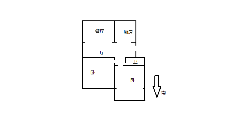 濠西园华迪小区 2室2厅1卫 90m&sup2;
