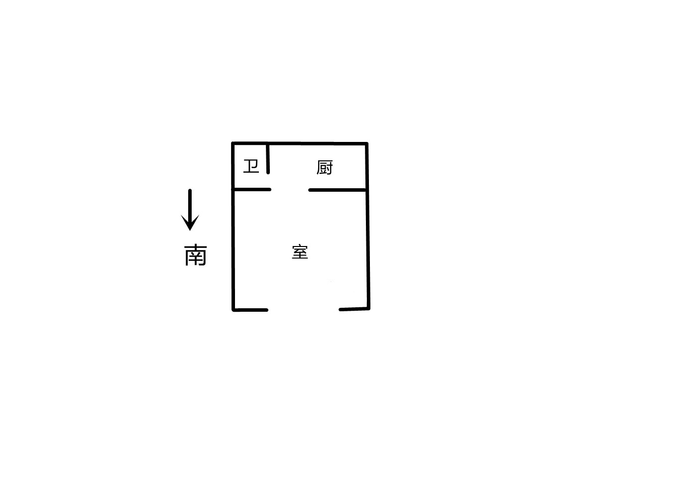 前景花苑 0室1厅1卫 20.00m²