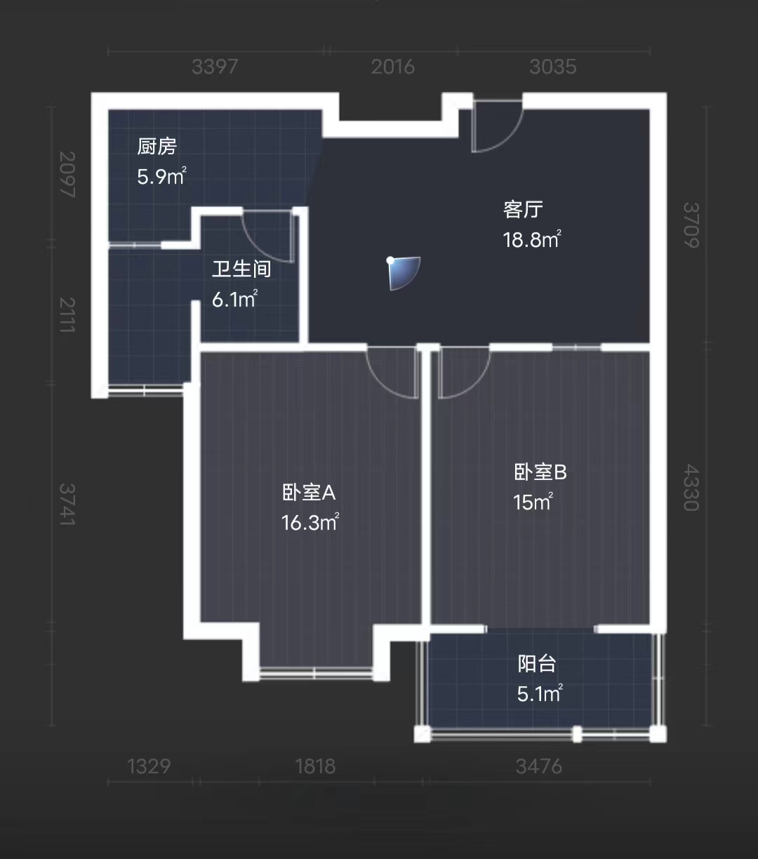 盛鑫&middot;城东雅苑 2室2厅1卫 81.73m&sup2;