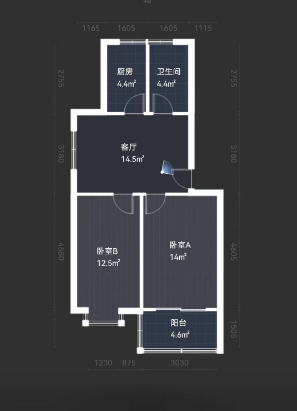 佳苑小区&middot;东 2室1厅1卫 66m&sup2;