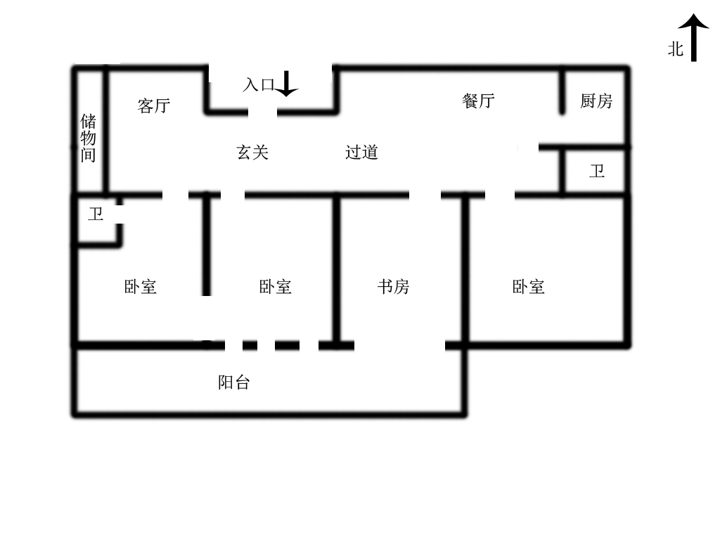 世纪园 4室2厅2卫 160.88m&sup2;