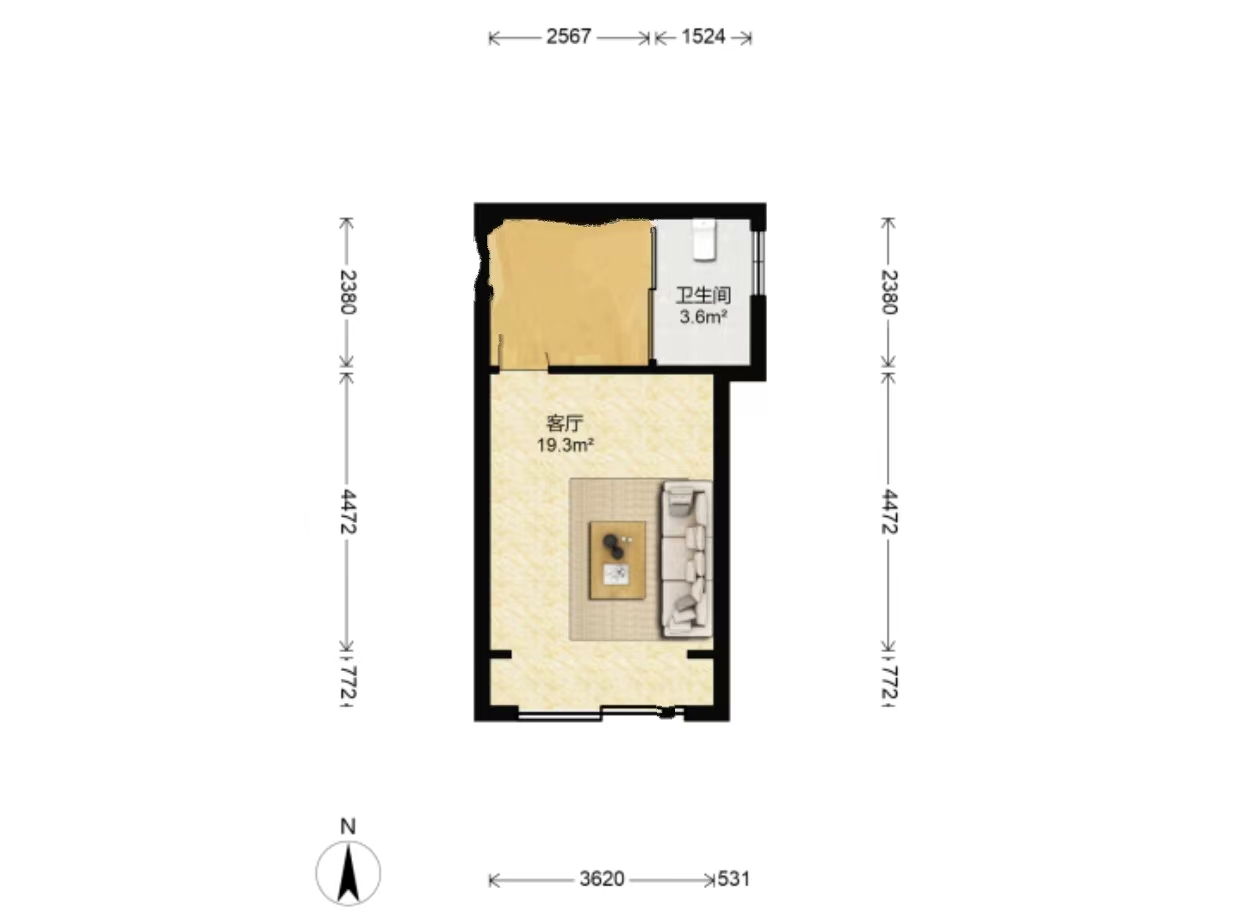 金桥世家 1室1厅1卫 24m&sup2;