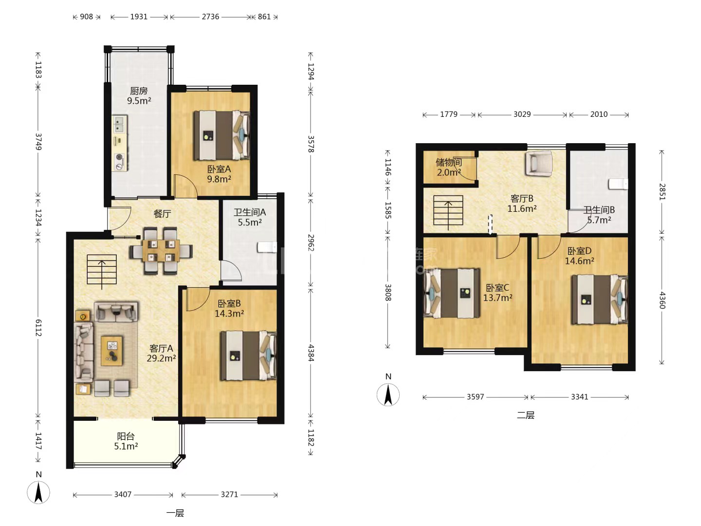 天润家园 3室2厅1卫 85m&sup2;