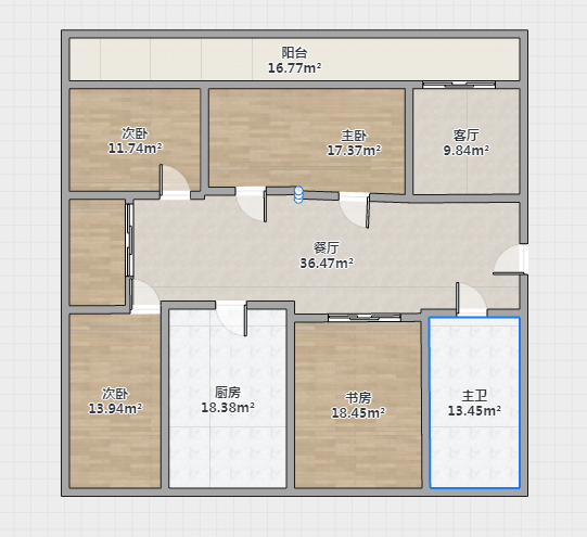 学田南苑 3室1厅2卫 143.00m&sup2;