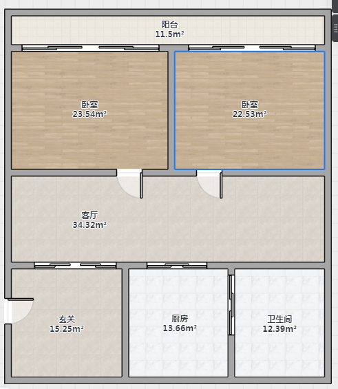 富贵北园 2室2厅1卫 95m&sup2;