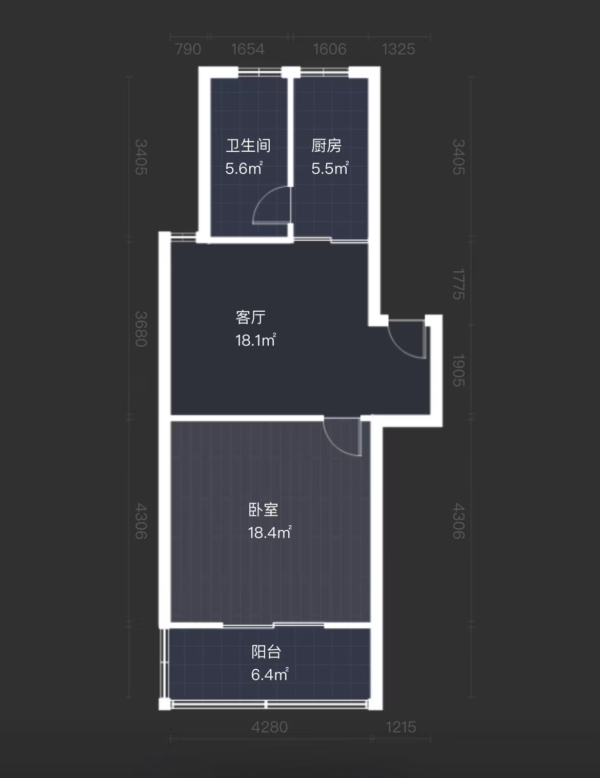 北山花苑 1室1厅1卫 70m&sup2;