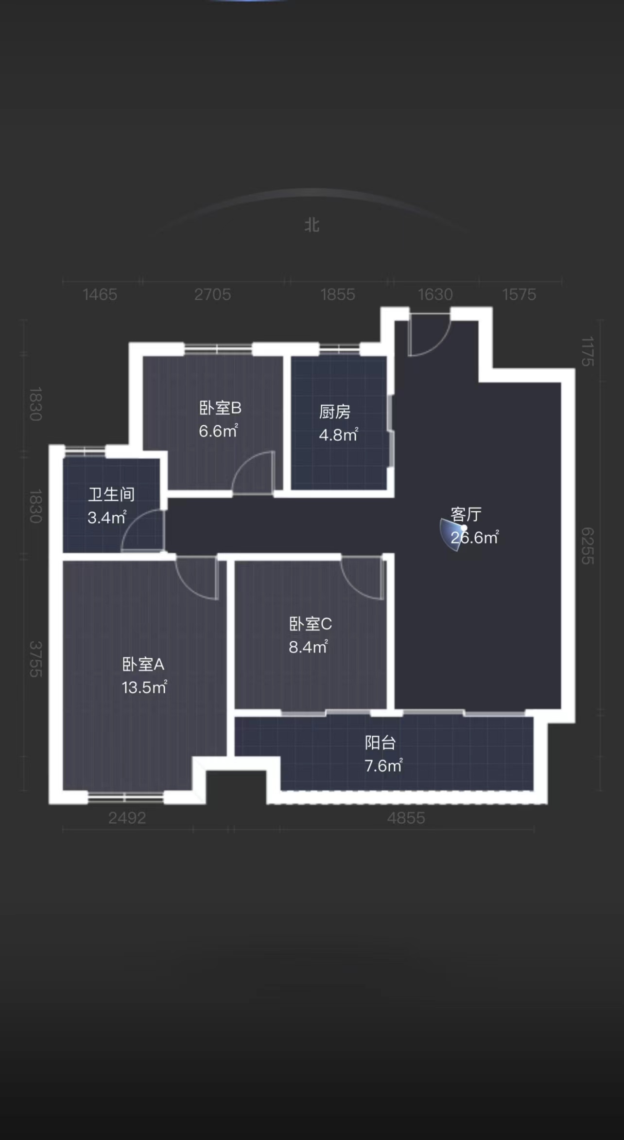 万科时代之光 3室2厅1卫 93m&sup2;