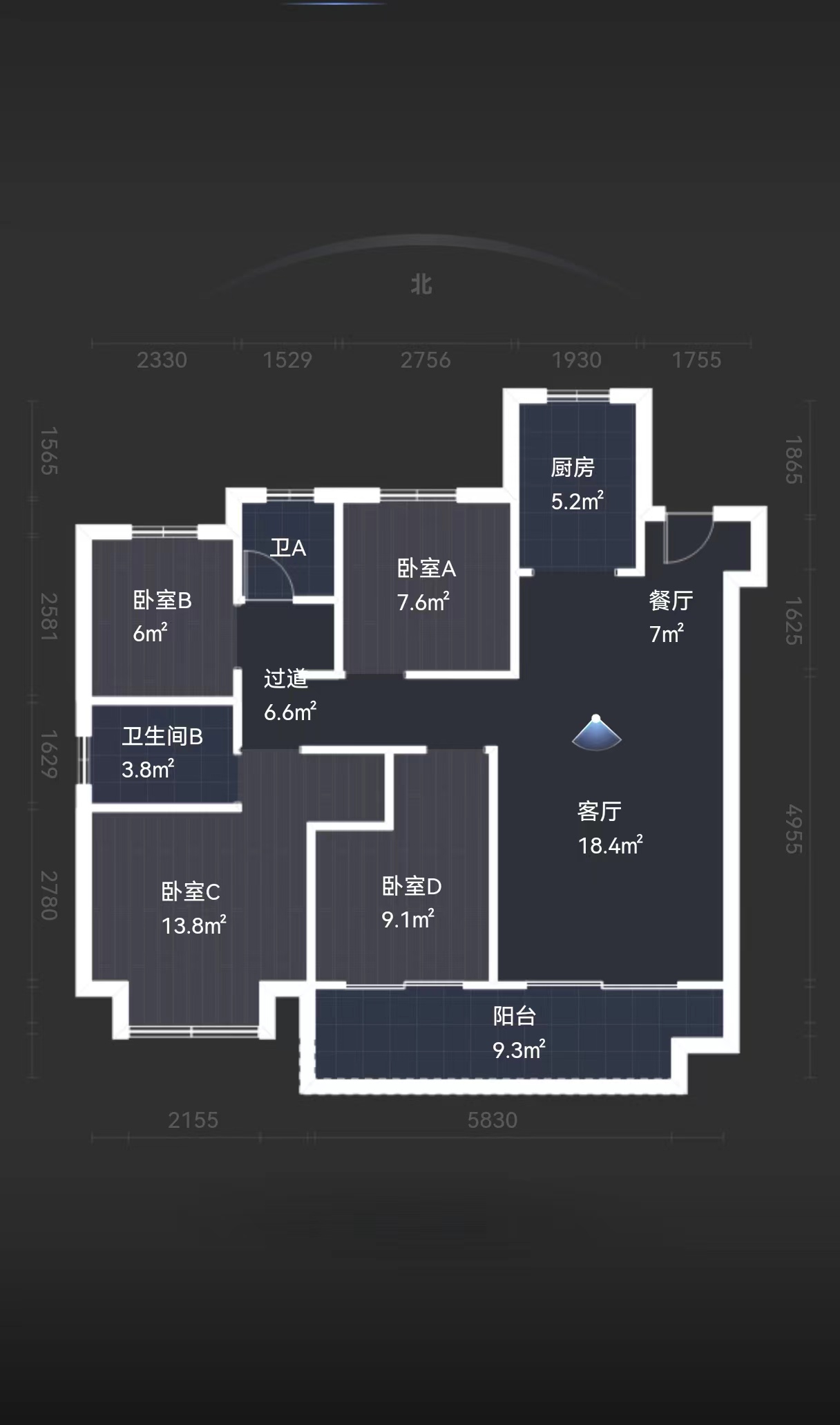 绿地江海图 4室2厅2卫 120m&sup2;