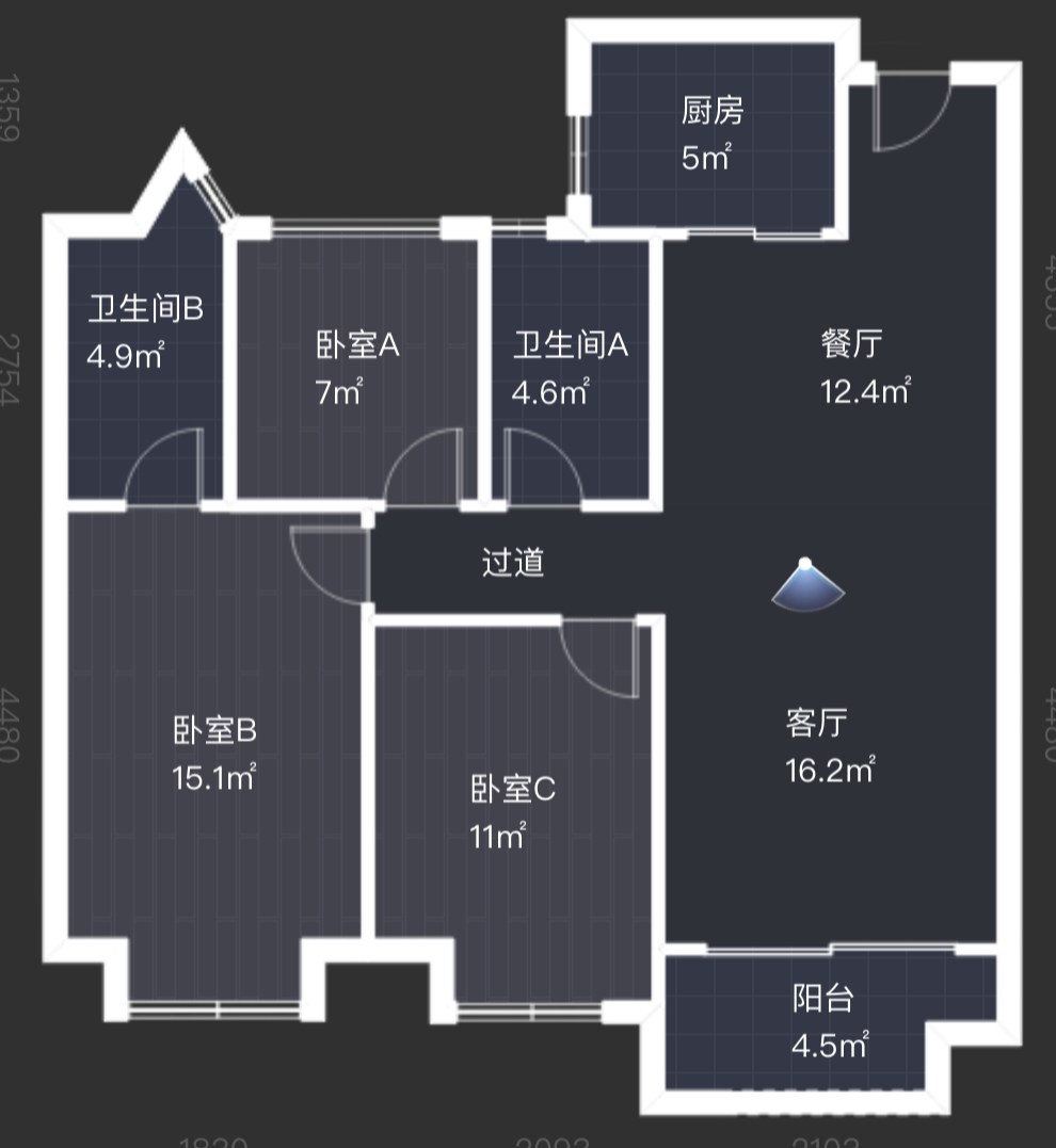 紫御四季 3室2厅1卫 98.00m&sup2;