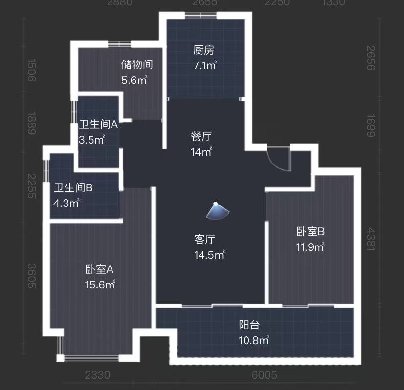 佳源都市 3室2厅2卫 116.89m&sup2;