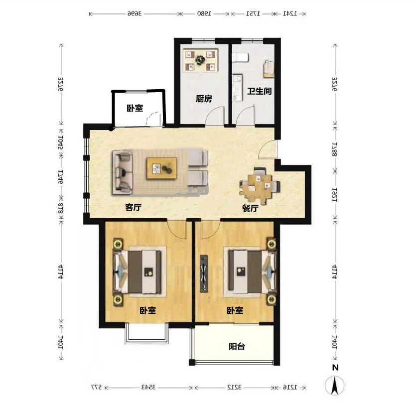 新城小区 2室0厅0卫 90.00m&sup2;