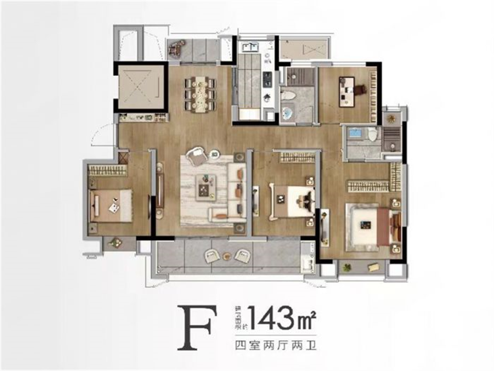 中海翠湖溪岸 4室2厅2卫 143.49m&sup2;