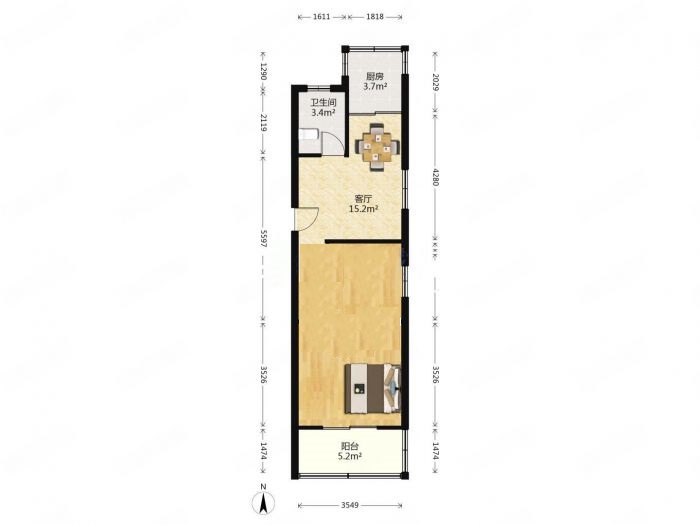 五一新村 2室1厅1卫 58.78m&sup2;