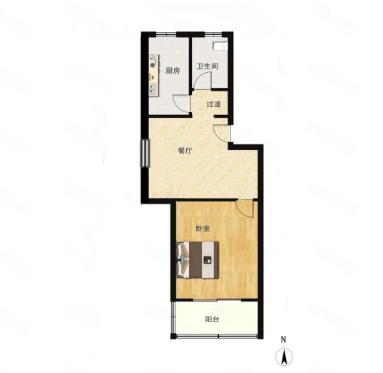 锦安花园一期 2室1厅1卫 58m&sup2;